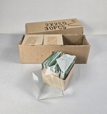 Vintage NOS Clear Glass Bevels 2" Square Lot of 30 20 sealed, 10 open 