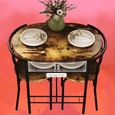 Small Table And 2 Chairs Breakfast Kitchen Room Compact Modern Furniture Set