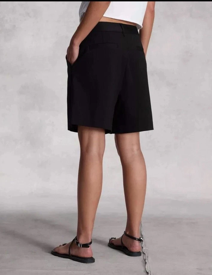 Pantalones Cortos Rag & Bone Irina Mezcla de Lana A Medida Negro Talla 2 Foto 3 de 4