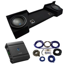 Fits 07-13 Chevy Silverado Ext Cab Alpine S-W10D2 Dual 10" Sub Box & S-A60M Amp