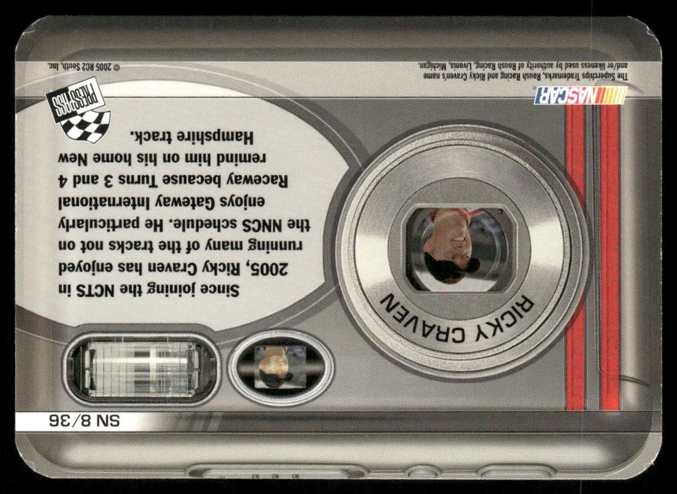2006 Press Pass Snapshots #SN8 Ricky Craven - RAC - Image 2 of 2