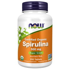 Spirulina 200 Tabs 500 mg by Now Foods