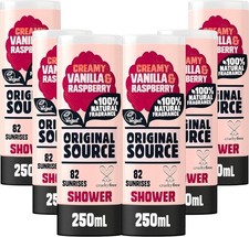 Original Source Shower Gel 250ml x6 Vanilla Raspberry Vegan Paraben bulk buy