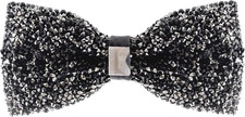 Rhinestone Bow Ties for Men - Pre Tied Sequin Bowties Men with Adjustable Length