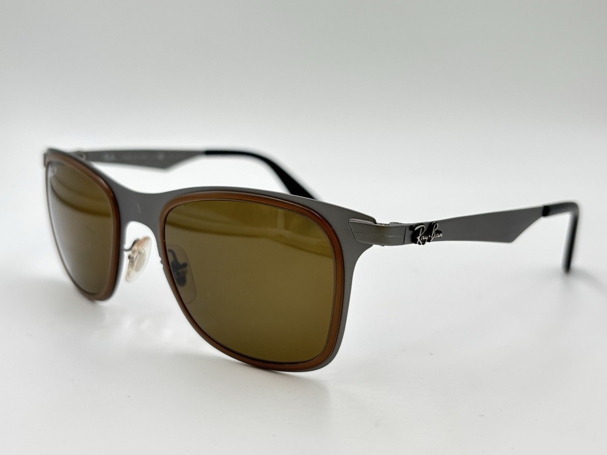 Ray Ban RB3521M 029/83 WAYFARER FLAT METAL Gunmetal/Brown POLAR