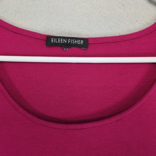 Eileen Fisher Magneta U-Ausschnitt Langarm Top Damen XL weich Strick Freizeit - Bild 2 von 10