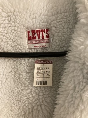 Vintage Levi's 593 Oversized Denim Jacket Sherpa Lining New With