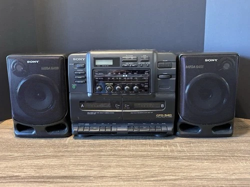 *READ* Vintage Sony CFD-540 Stereo Cassette Cd Player Radio Boombox 1990s Tested