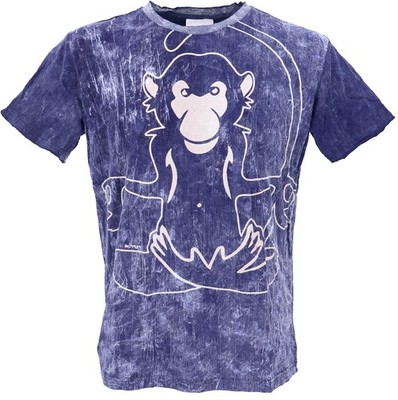 Mirror Herren T-Shirt, Yoga Shirt - Funky Monkey/blau 