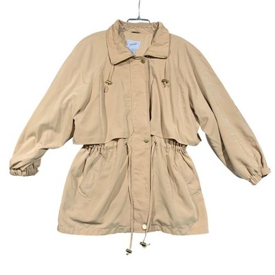 Jacqueline Ferrar Anorak Jacket Women 2X Tan Vintage Utility Safari Windbreaker