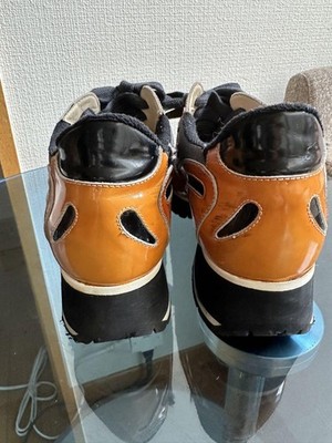 CHANEL COCO MARK Logo Sneaker Shoes Women Size 36 Orange Genuine