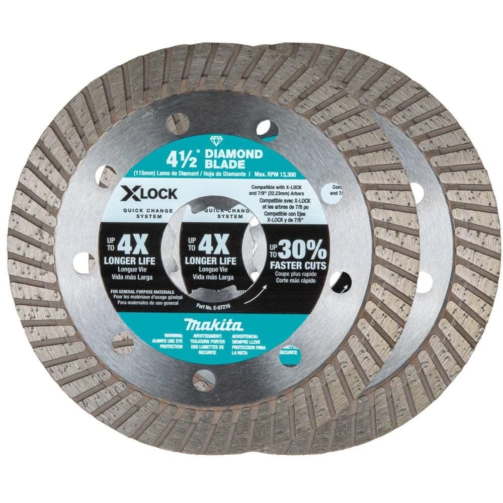 Алмазный диск Makita 4-12 дюйма для каменной кладки X-Lock Turbo Rim 2 Pk 7590₽