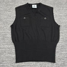 Andrew GN Paris Sweater Women Medium Black V-Neck Wool Italy Luxury Sleeveless