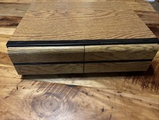 Vintage VHS Tape Holder Faux Wood 2 Drawer Cabinet Storage Case Holds 20 Tapes