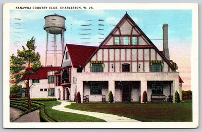 Kanawha Country Club Charleston WV Postcard 1941 Water Tower Golf AA889