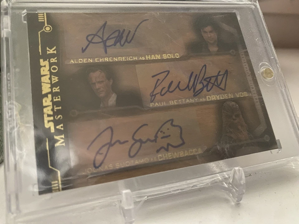 Topps Star Wars Masterwork Solo Triple Wood Autograph 10/10! Han Solo And Chewy - Image 3 of 4