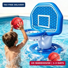 Pool Toys Inflatable Pool Floats Set, Inflatable Pool Basketball Hoop with 2 Bal