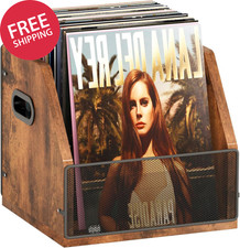 Vinyl Record Storage Crate Box Desktop LP Album Case Holder Organizer