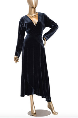 Cedric Charlier Asymmetric Velvet Dress