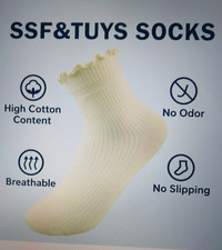NWOB 6 pairs Ruffle Socks for Women   Soft Cotton Frilly Ankle Socks Breathable