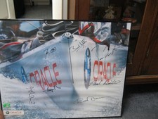 VINTAGE BMW ORACLE RACING QUEST FOR THE CUP POSTER WITH TEAM SIGNATURES RARE