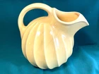 Shawnee Vtg Bright Yellow Ice Lip Ribbed Tilted Pitcher Summer Picnic Wedding