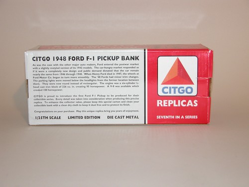 Ford F-1 1996 camioneta Citgo 1948 séptima serie diecast 1:25 como nueva China - Imagen 7 de 8