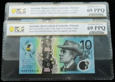 Consecutive Pair 2017 Last Prefix EA17 $10 Notes PCGS SUPERB GEM UNC 69 PPQ #...