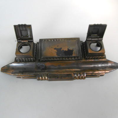 antique patinated regular inkwell