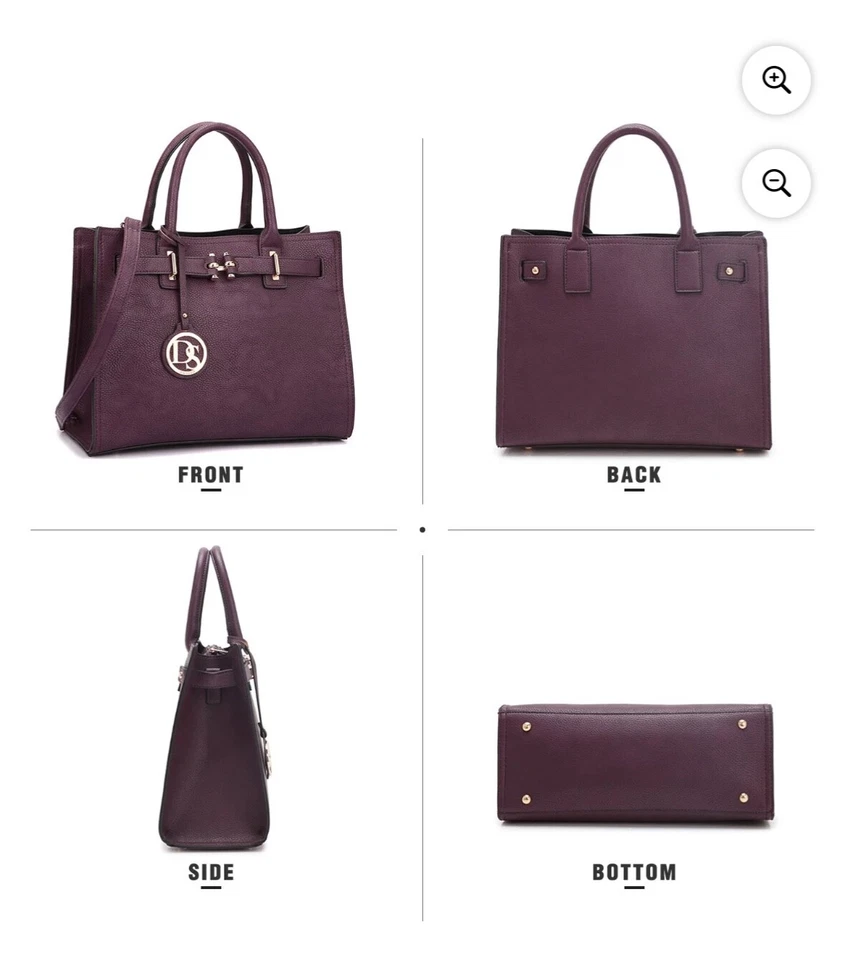 Dasein Satchel Purse Handbag Belted Top-handle Work Tote Shoulder Bag with Strap - Image 2 of 4