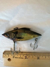Vintage Bill Lewis Rat-L-Trap Gold Holo Shad 3" Lipless Crankbait Fishing Lure