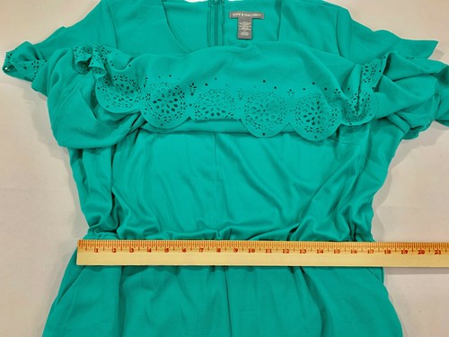 Kate & Mallory Scalloped Hem Top Elastic Waist Lined Jumpsuit Size: 2X - Picture 12 of 13