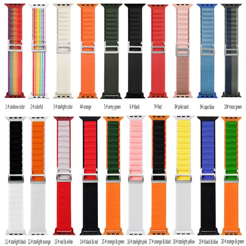 20x Nylon Watch Band Sport Strap for Apple Watch Series 1 to 9 & 38 to 49 Ultra - Picture 2 of 10