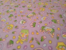 2/3 Yard OOP Easter Fabric Gorgeous Bright Purple Easter Baskets Spring 41x24
