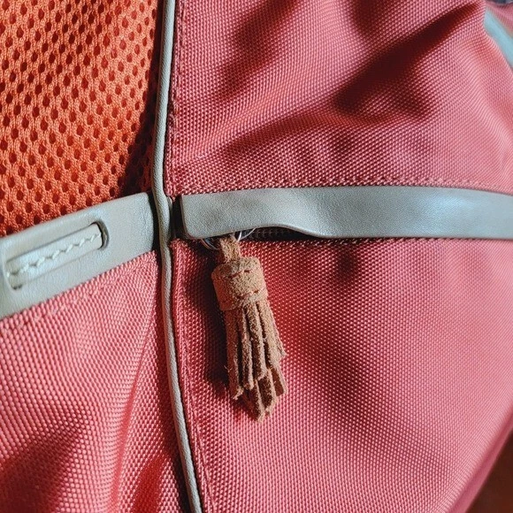 Cole Haan Naranja Gamuza Nylon Cuero Tostado Hobo Bolso de Hombro Cartera Foto 2 de 4