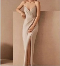 BHLDN Freya Satin Charmeuse Dress Sz 6 Champagne Bridal