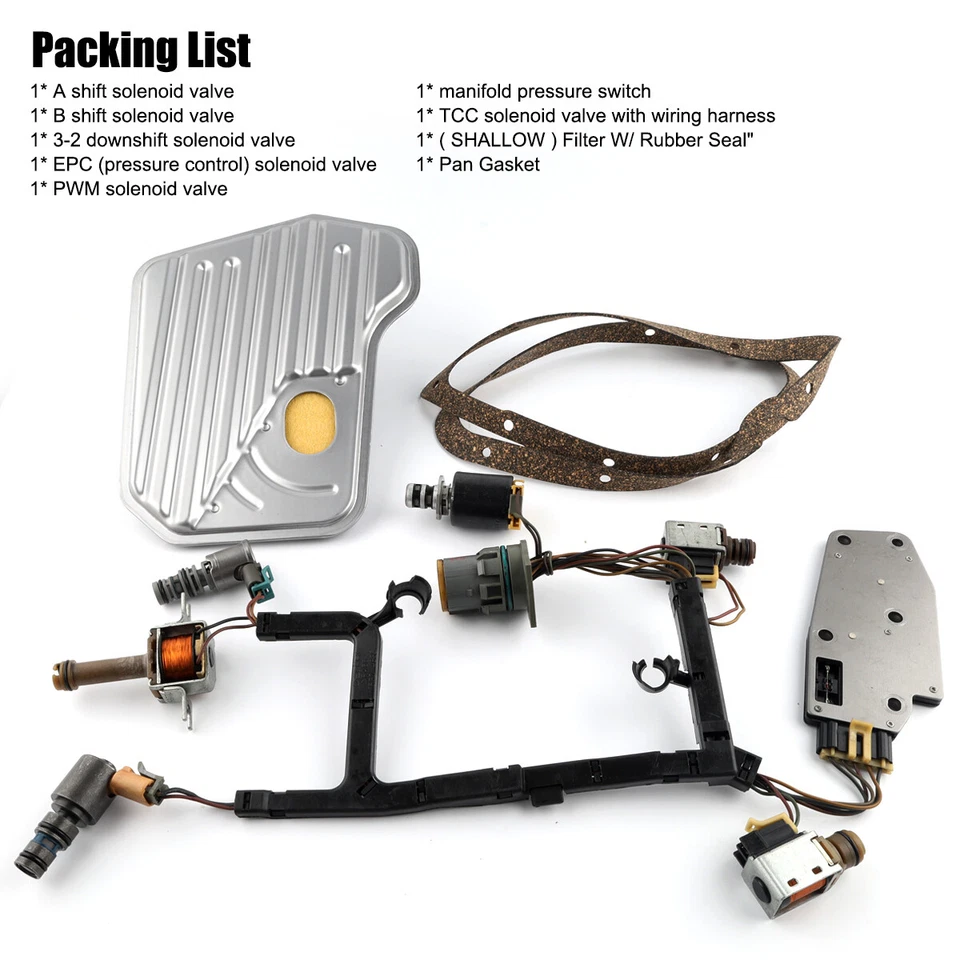 Transmission Solenoid Kit For 1993-2013 Chevy GMC EPC Shift TCC 3-2 PWM 4L60E Foto 3 de 4