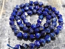 Nat Lapis Lazuli With Pyrite Inclusions, 6mm, Star Cut Facet, Approx 63-68pcs