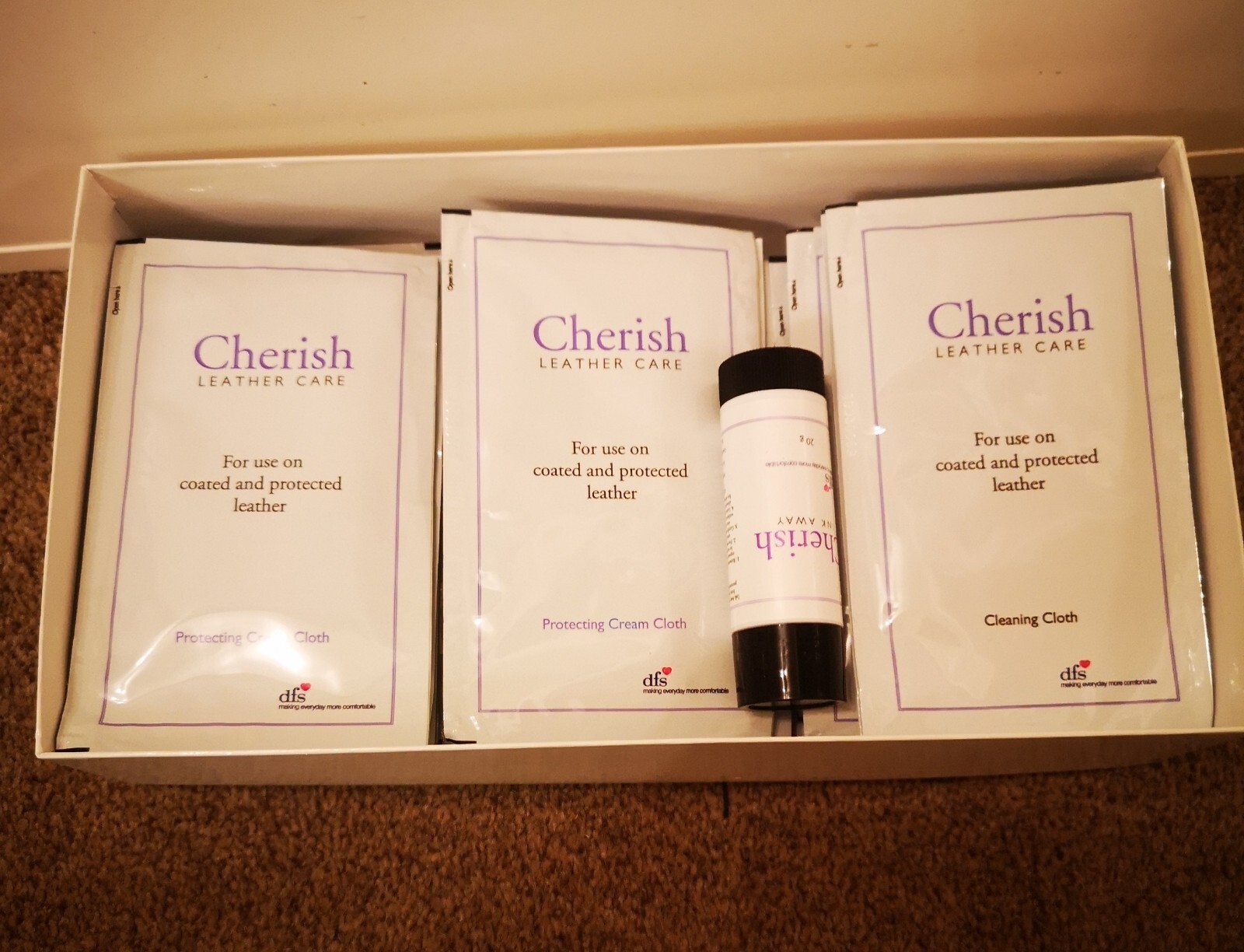Dfs Cherish Leather Sofa Cleaner Care Kit Cleaning & Protective Cloths