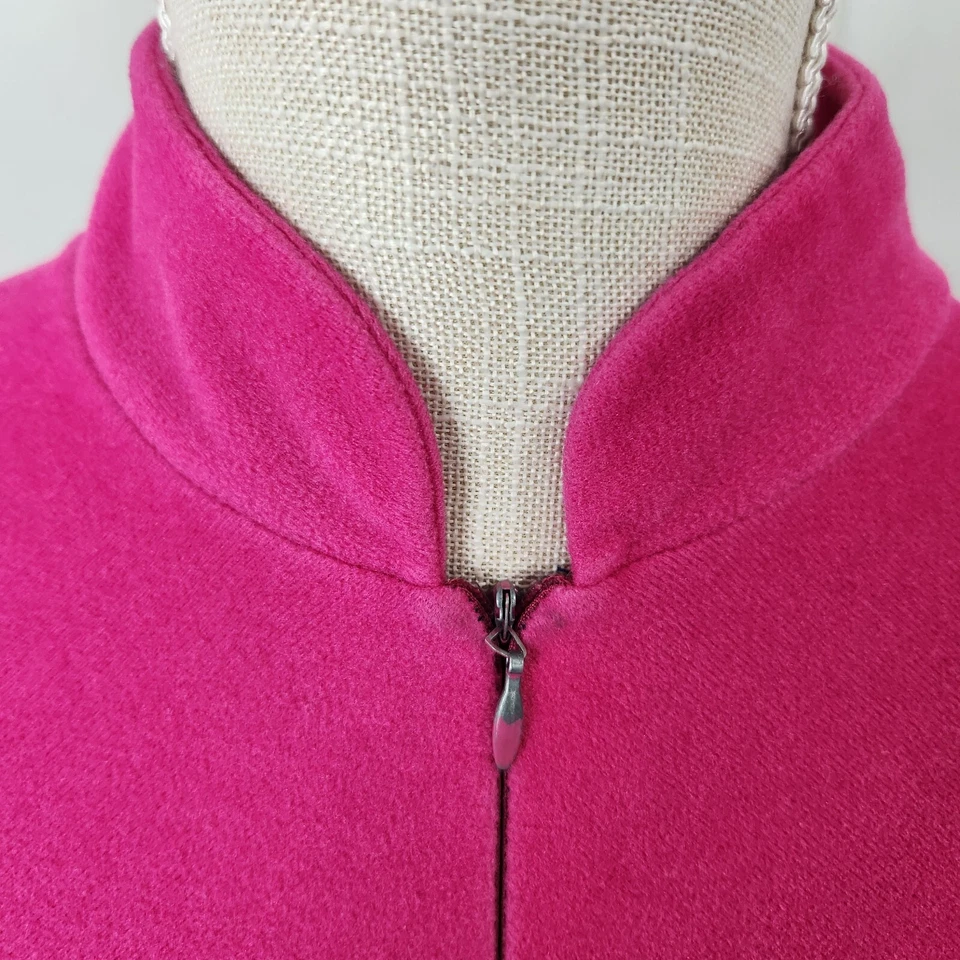 Bata Vanity Fair vintage para mujer M rosa azul años 70 polar 1/4 cremallera bolsillos largos de colección Foto 3 de 4