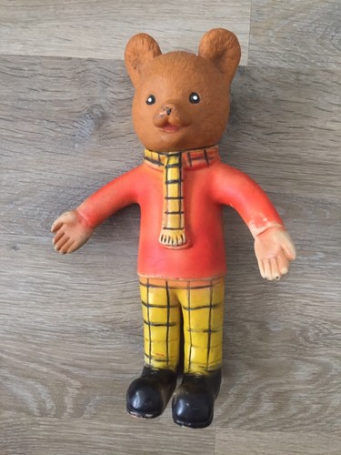 vintage rupert bear 1970 plastic figure with squeaker