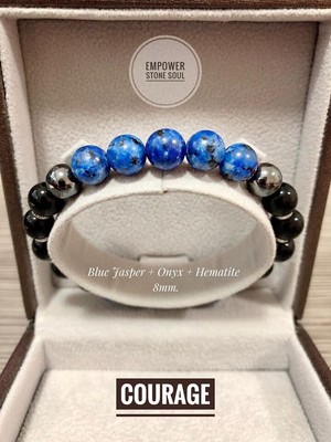 Deep Blue Tiger's Eye Nature Bracelet Men Gift Stretch Stacking Yoga Mala Charm