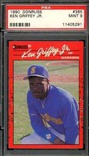 Ken Griffey Jr. Card 1990 Donruss #365 PSA 9