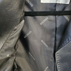 Women's BALMAIN Black Leather 1 Button Front Pockets Jacket Size Small — photo 8