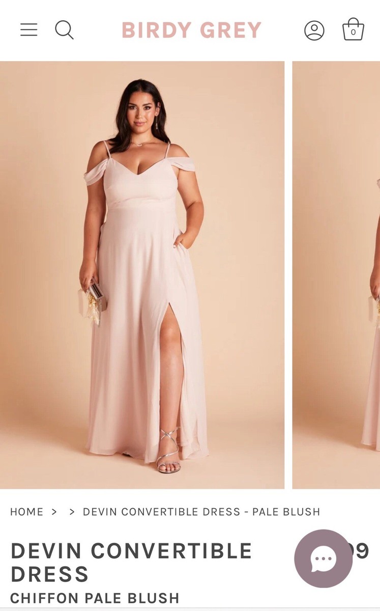 Birdy Grey Pale Blush Pink Devin Bridesmaid Dress With Pockets And Slit * Plus* | eBay