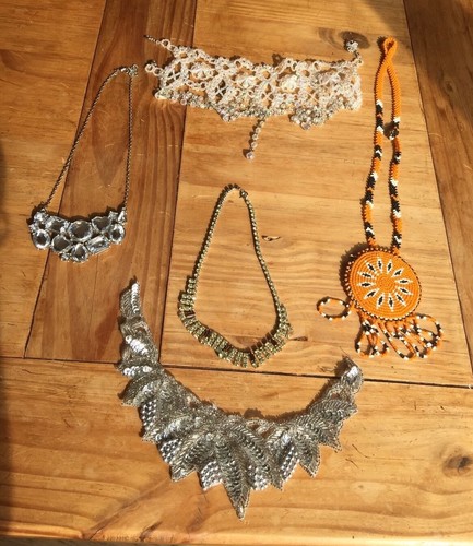 Costume Jewellery Necklaces Job Lot Of 5 Diamanté Selection