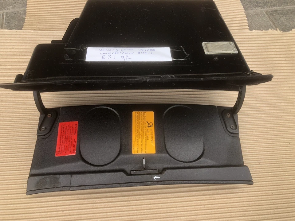 BMW E31, 8 SERIES 850i 840i Lower Glove Box 1991-1997 BLACK 1940833, 8169112 Foto 3 de 4
