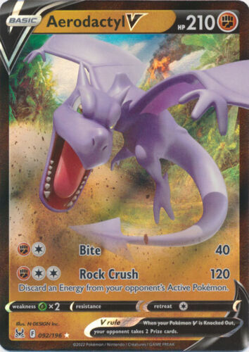 Aerodactyl V - 092/196 Ultra Rare Lost Origin NM Pokemon TCG