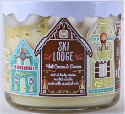 Bath & Body Works White Barn SKI LODGE HOT COCOA & CREAM 3 Wick 14.5 Oz Candle