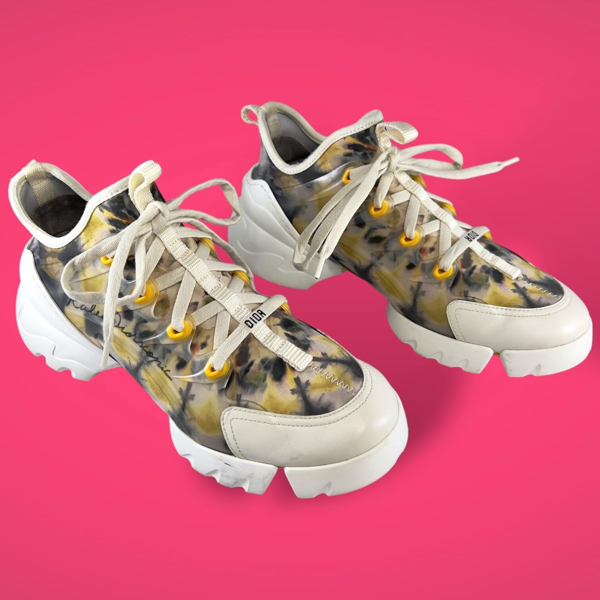 Christian Dior D-Connect KaleiDiorscopic Yellow & Gray Trainer